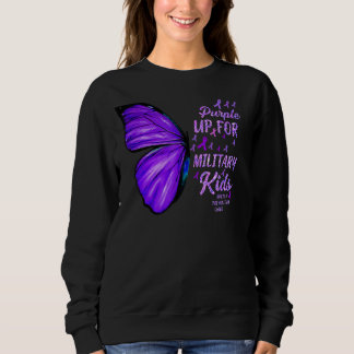 Sweatshirt Purple Up Pour Le Mois Militaire Du Papillon Enfan