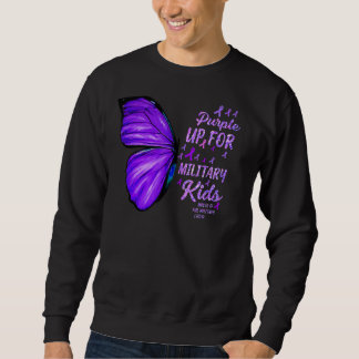 Sweatshirt Purple Up Pour Le Mois Militaire Du Papillon Enfan