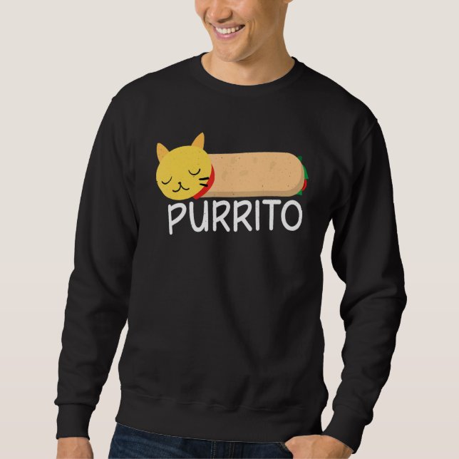 Sweatshirt Purrito Cat Pun Burrito Mexicain Fiood (Devant)