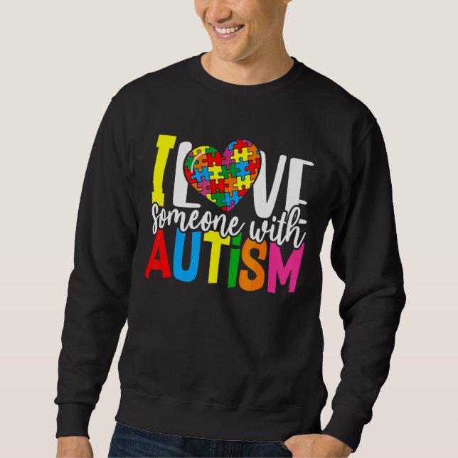 Sweatshirt Puzzle Coeur J'Aime Quelqu'Un Avec Sensibilisation (Devant)
