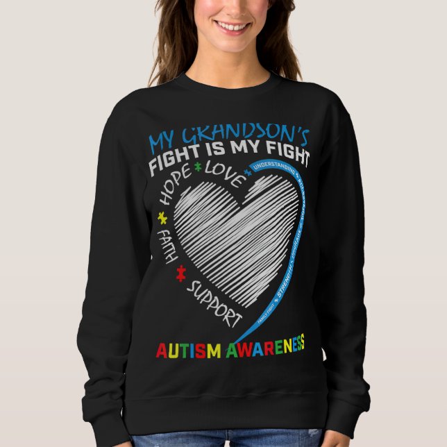 Sweatshirt Puzzle de Sensibilisation sur l'autisme bleu de mo (Devant)