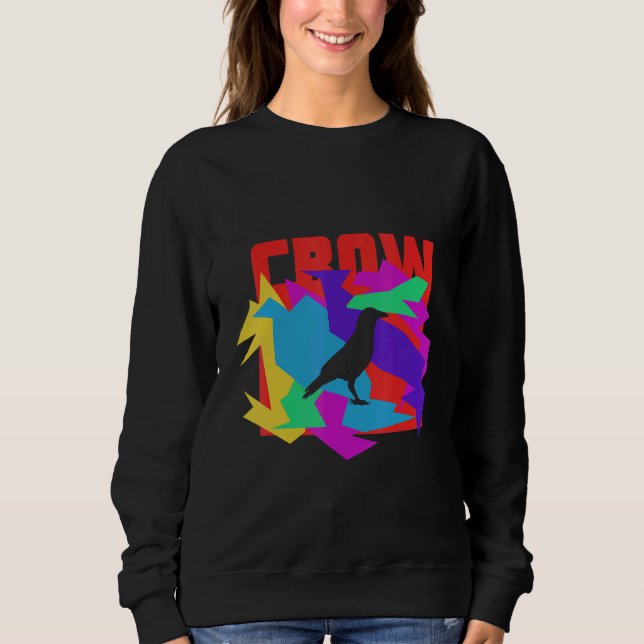 Sweatshirt Puzzle Mosaïque Animal Corbeau (Devant)