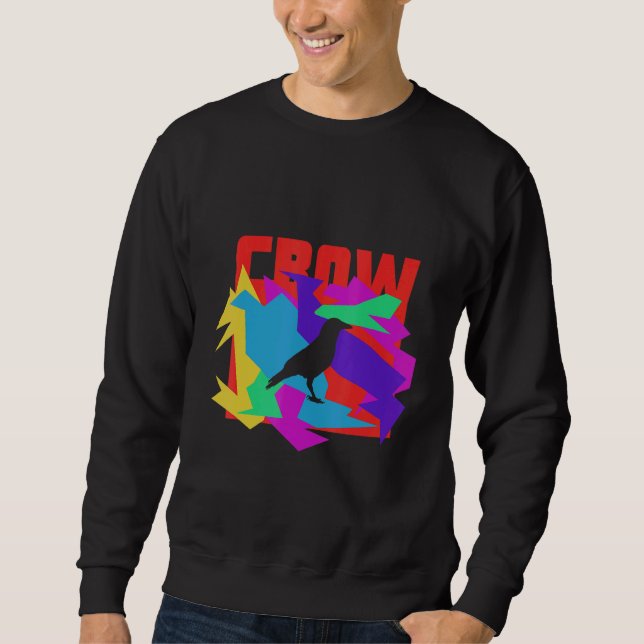 Sweatshirt Puzzle Mosaïque Animal Corbeau (Devant)