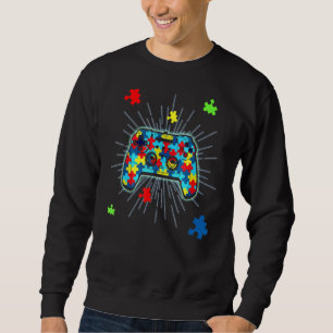 Sweatshirt Puzzle Pièce Vidéo Game Contrôleur Joueurs Autisme