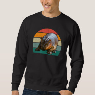 Sweatshirt Pygmée Hippopotamus Baby mignonne Rétro Hommes Fem