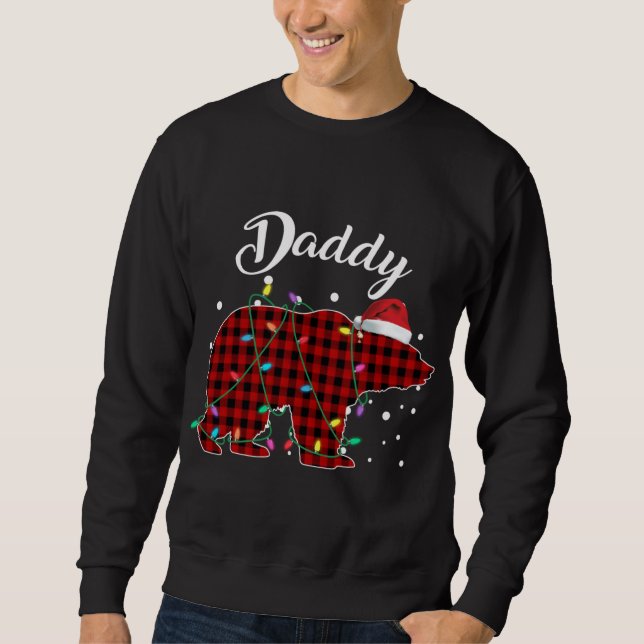 Sweatshirt Pyjama de buffle à aire carrée rouge (Devant)
