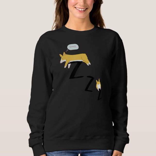 Sweatshirt Pyjama de Chien de Corgi endormi (Devant)
