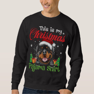 Sweatshirt Pyjama de Noël Rottweiler Chemise Drôle Amusante A