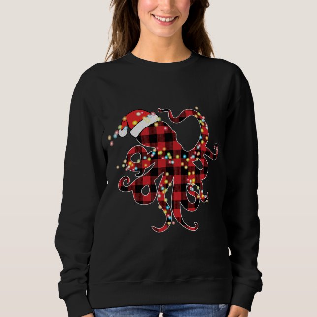 Sweatshirt Pyjamas de Noël de poulpe rouge de buffle (Devant)