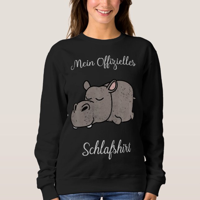 Sweatshirt Pyjamas, robe de nuit, Hippo (Devant)