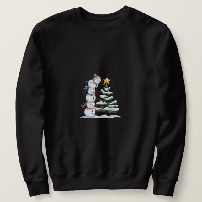 Sweatshirt "Pyramide de neige décorant l'arbre de Noël" (Design devant)