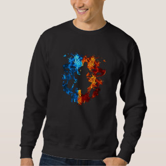 Sweatshirt Quad Bike Red Blue Fire Quad Bike Rider