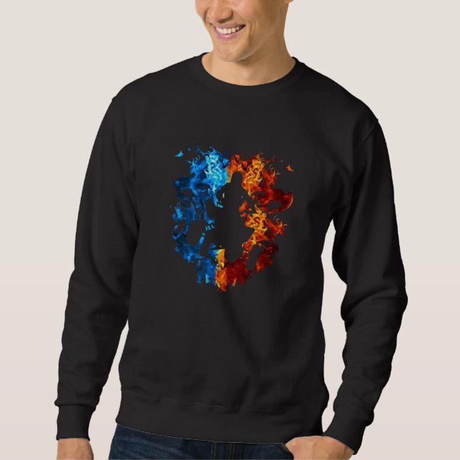 Sweatshirt Quad Bike Red Blue Fire Quad Bike Rider (Devant)