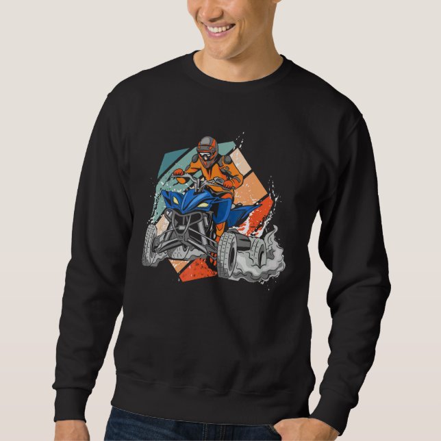 Sweatshirt Quad Retro Quad Riding Quatre Routeurs Atv Pour Ga (Devant)