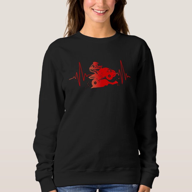 Sweatshirt Quadfahrer Heartbeat Motif Ecg Line Quad Passion (Devant)