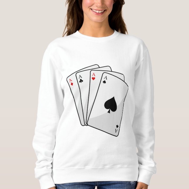 Sweatshirt Quadruplets Aces Poker cartes à Poker (Devant)
