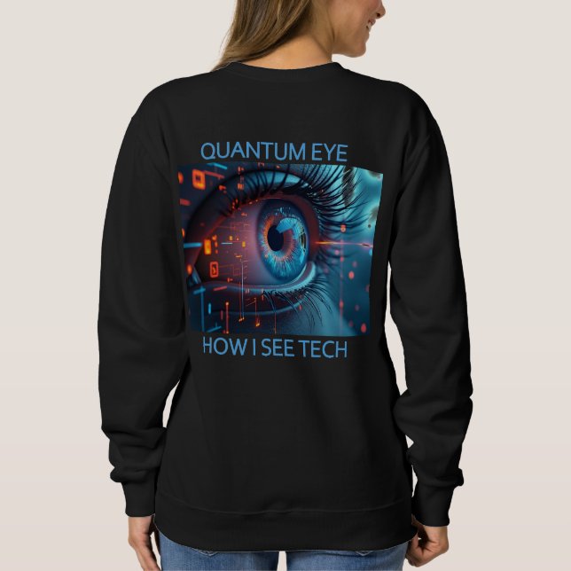 Sweatshirt Quantum Eye tech femmes sweat-shirt noir dos (Dos)