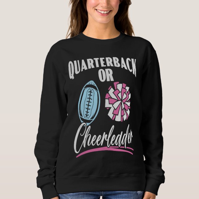 Sweatshirt Quarterback Or Cheerleader Baby Announcement Gende (Devant)