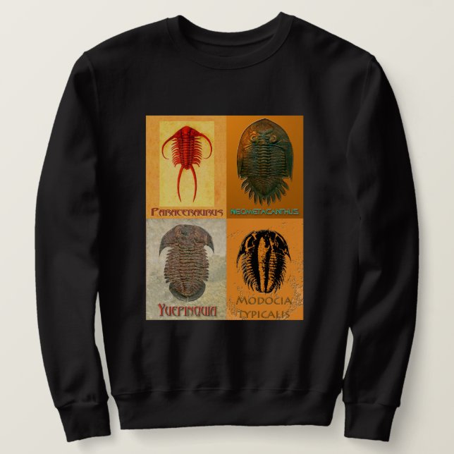 Sweatshirt Quatre Montage de Trilobites Fossiles (Design devant)