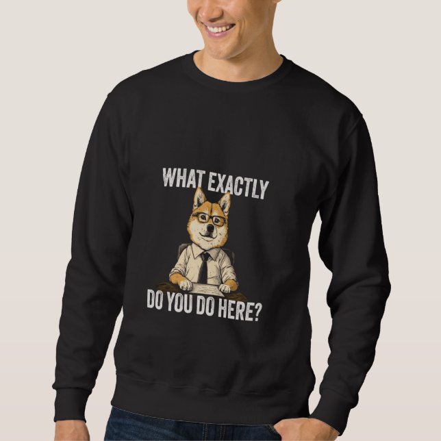 Sweatshirt Que Faites-Vous Exactement Ici Le Mème Drôle DOGE (Devant)