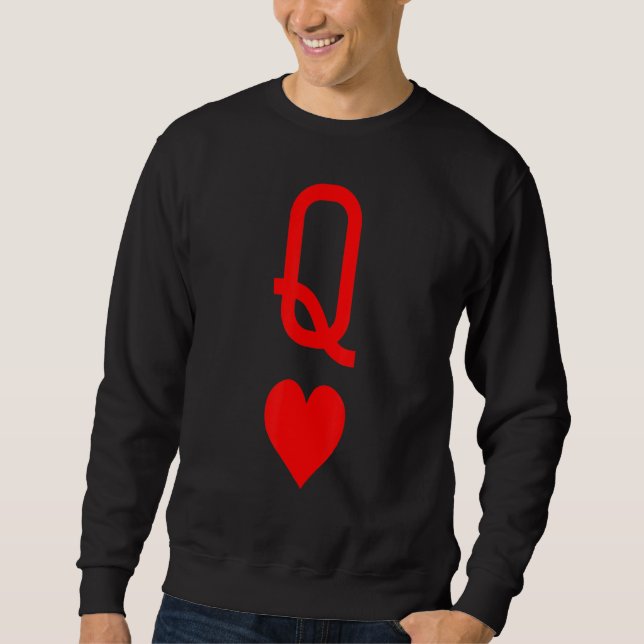 Sweatshirt Queen Of Hearts Matching Couple Saint Valentine's  (Devant)