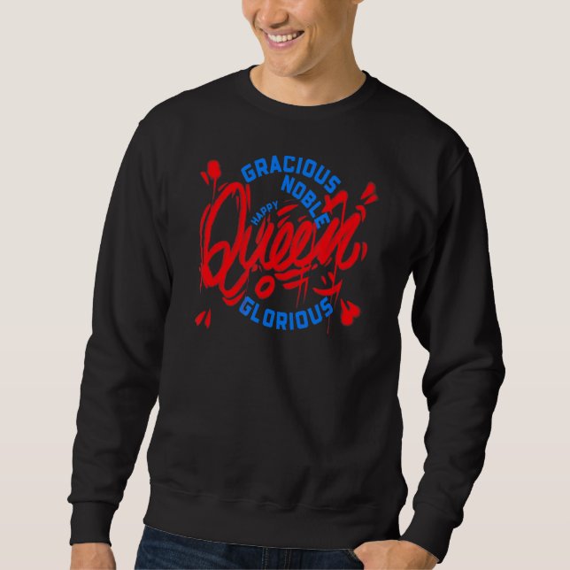 Sweatshirt Queen's Platinum Jubilee Gracious Noble Happy & Gl (Devant)