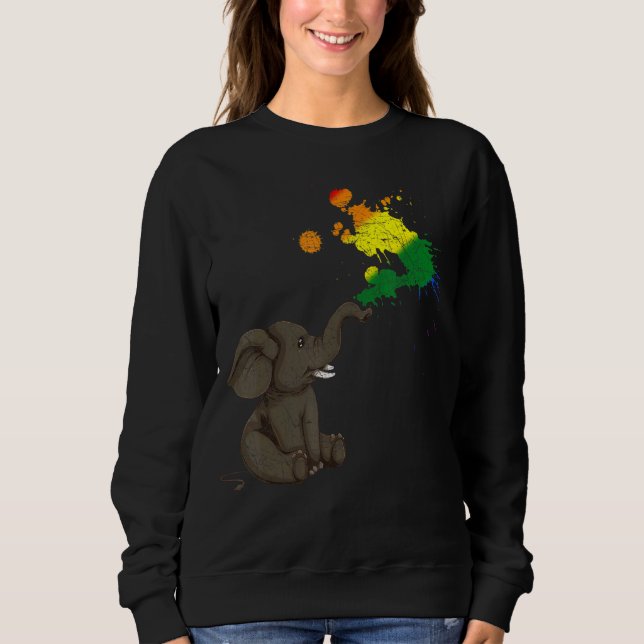 Sweatshirt Queer Human Rights Rainbow Elephant Afrique Animal (Devant)