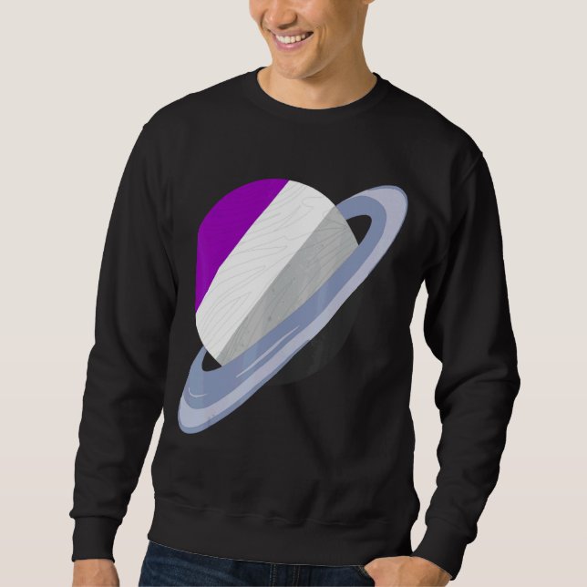 Sweatshirt Queer Lgbtq Ace Pride Mois Saturn Asexualité Drape (Devant)