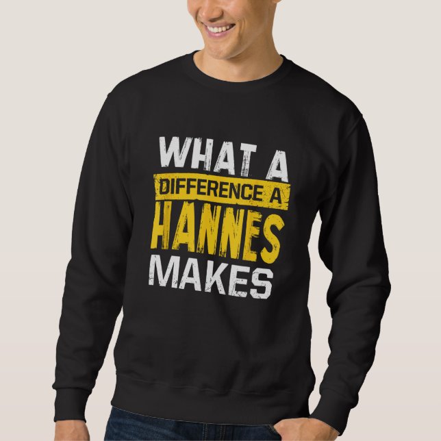 Sweatshirt Quelle Différence A Hannes Rend Drôle Le Nom Hanne (Devant)