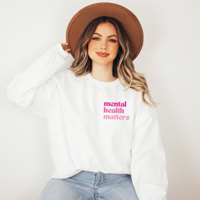 Sweatshirt Questions de santé mentale Citation rétro Barbieco (Mental Health Matters Sweatshirt | Retro Quote Barbiecore Pink | Aesthetic Sweater)