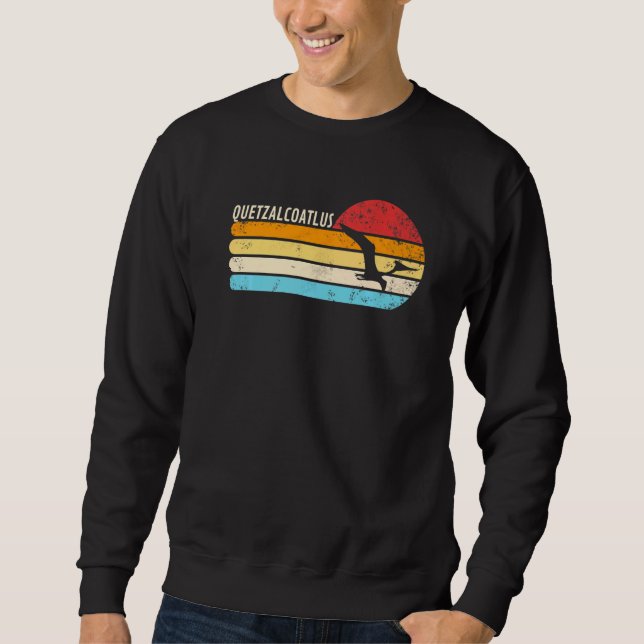 Sweatshirt Quetzalcoatlus Retro Sunset Dinosaur Quetzalcoatlu (Devant)