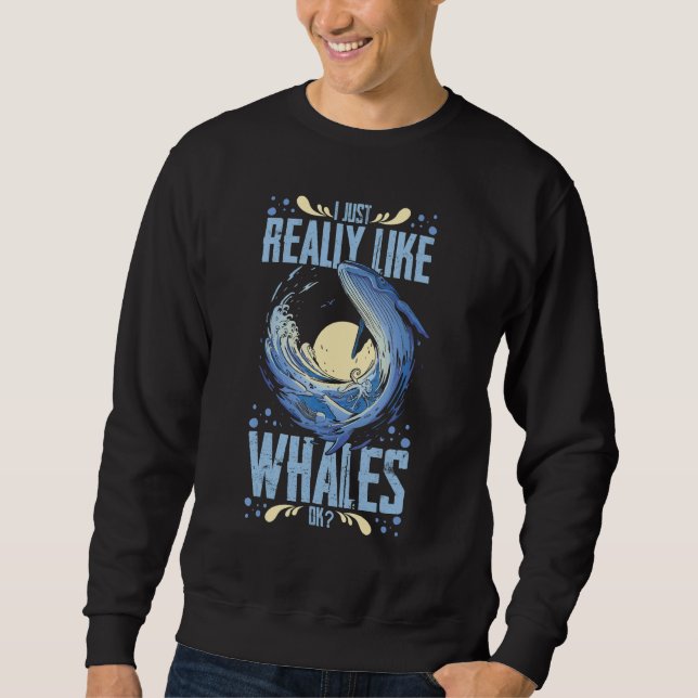 Sweatshirt Queue de baleine bleue Baleines à bosse Citations  (Devant)