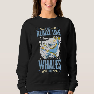 Sweatshirt Queue de baleine bleue baleines à bosse citations