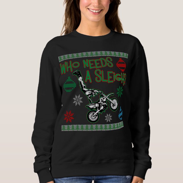 Sweatshirt Qui a besoin d'un chandail de Noël de course de (Devant)