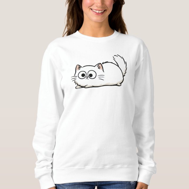 Sweatshirt Quirky Fluffy Tail Cat (Devant)