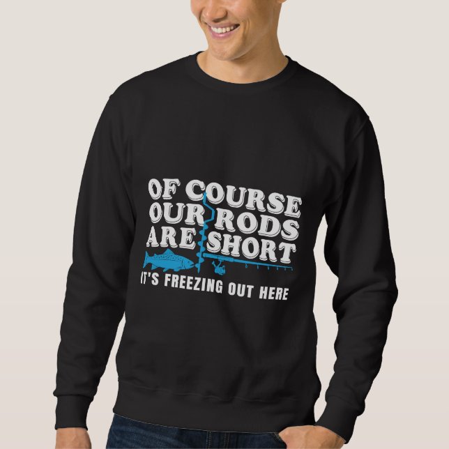 Sweatshirt Quote de pêche de la baguette de la souris est cou (Devant)
