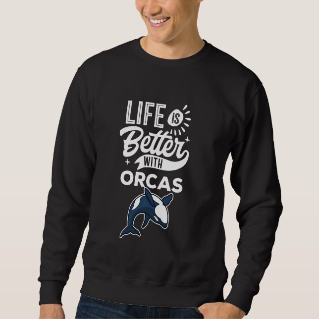 Sweatshirt Quote  With Orcas Long Sleeve (Devant)