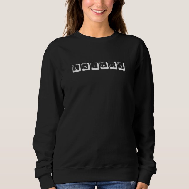 Sweatshirt QWERTY Computer Keyboard Design (Devant)
