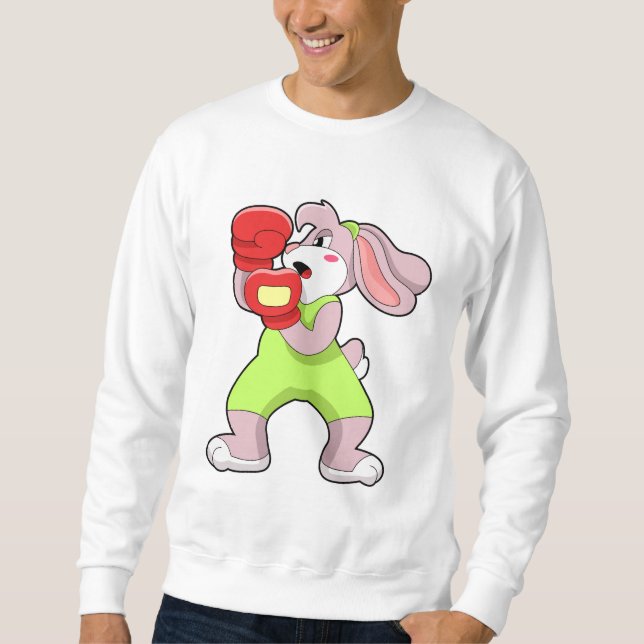 Sweatshirt Rabbit à la boxe avec gants de boxe (Devant)