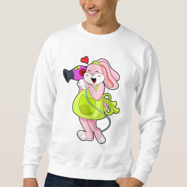 Sweatshirt Rabbit comme coiffeur avec sèche-cheveux (Devant)