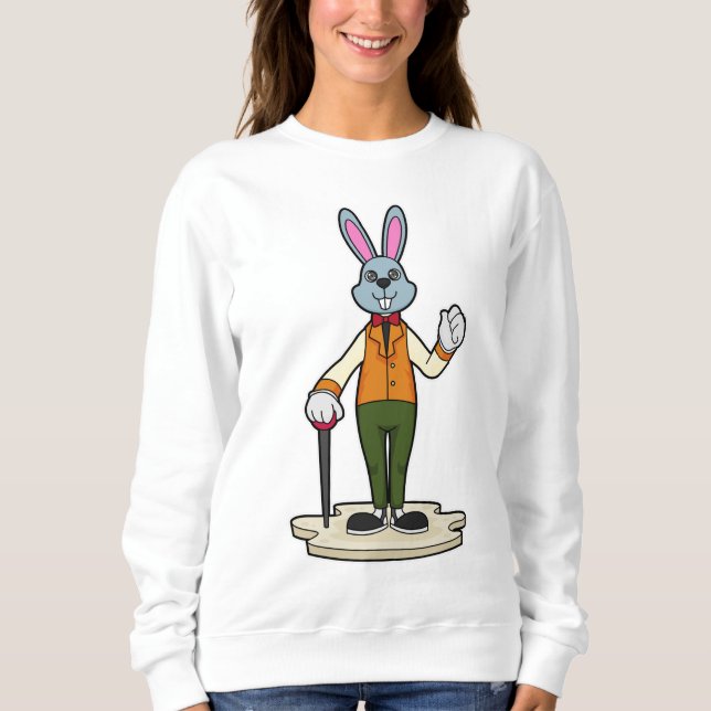 Sweatshirt Rabbit en Gentleman avec canne (Devant)
