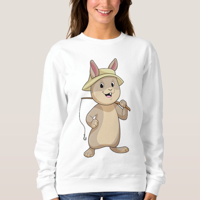 Sweatshirt Rabin comme Fisher avec canne à pêche (Devant)