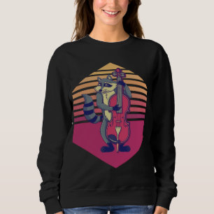 Sweatshirt Raccoon Jouer au violoncelle Vintage