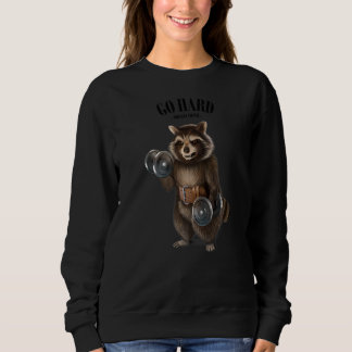Sweatshirt Raccoon Muscle Entraînement Avec Dumbbell En Fitne