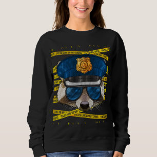 Sweatshirt Raccoon Policier Policeman Funny Police Anim