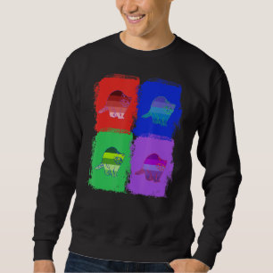 Sweatshirt Raccoon Raccoon Colorée Pop Art
