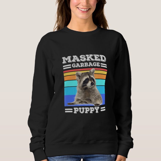 Sweatshirt Raccoon rétro à pupitre masqué (Devant)