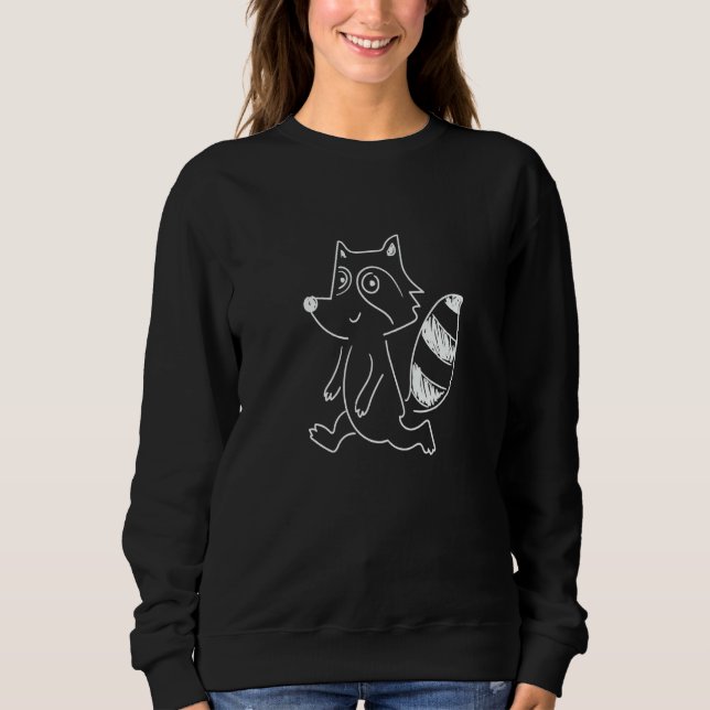 Sweatshirt Raccoon Simple Silhouette Forest Animal Nature (Devant)