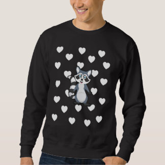 Sweatshirt Raccoon Theme Baby Boy Blue Nursery Room Heart Dec