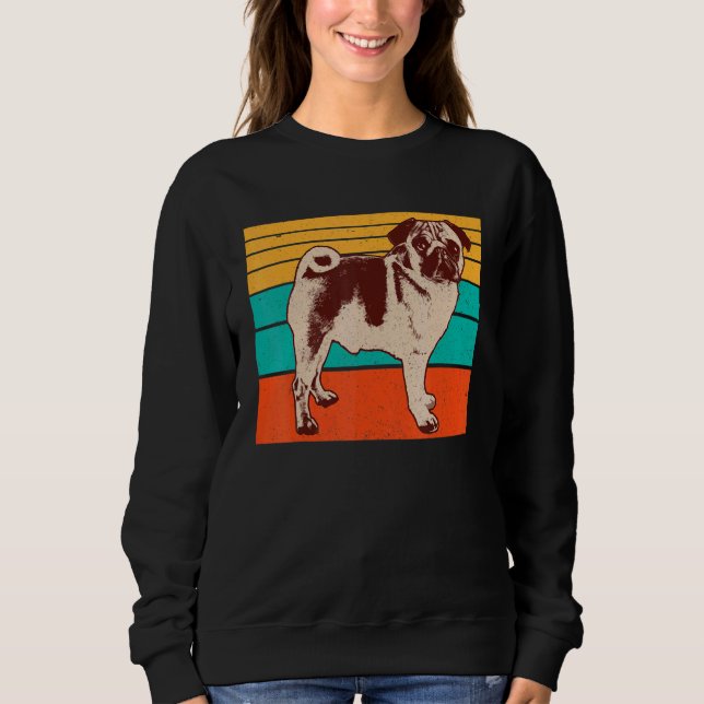 Sweatshirt Race de chien Carlin Pug Mops vintage (Devant)